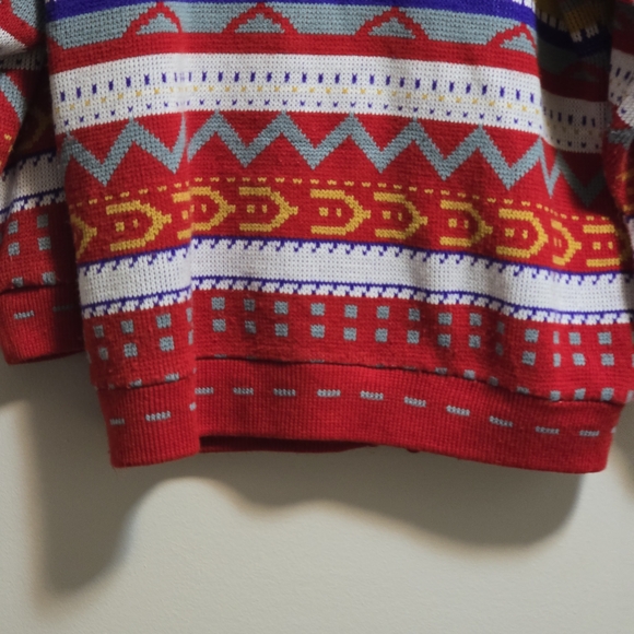 Multicolor Patterned Men's Sweater - Picture 6 of 8